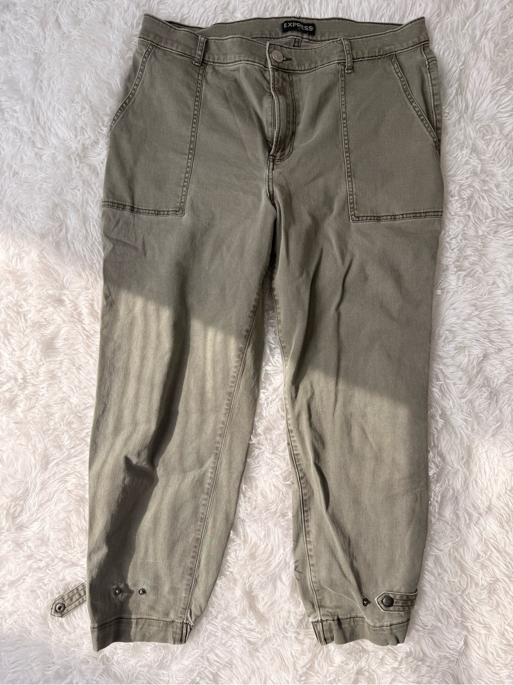 Express Olive Utility Ankle-Cuff Pants